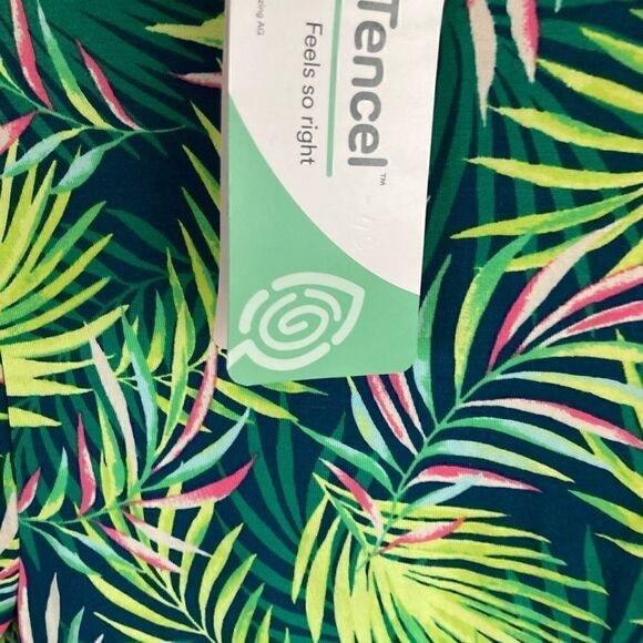 Land’s End Dress Short sleeve tiered dress Baltic teal palm knit pockets Med T - Picture 5 of 14